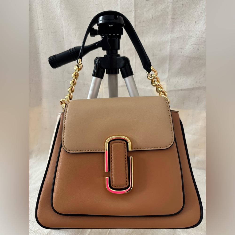 Marc Jacobs Tan and Brown Two-way Crossbody Bag and Handbag with Gold Chain